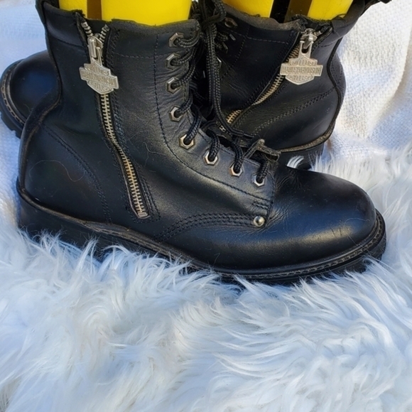 Harley Oil Reistant Leather zip boots 10 - Picture 13 of 13